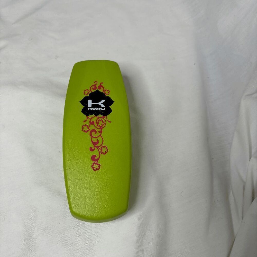 KOALI Eyeglasses COFFIN Case HARD Green CLAMSHELL Red‎ VELVET LINED Interior VTG